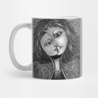 Woman's portrait | Black & White Artwork Mug